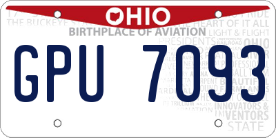 OH license plate GPU7093