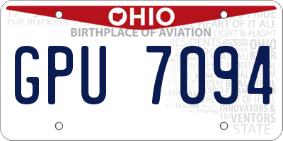 OH license plate GPU7094