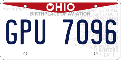 OH license plate GPU7096