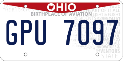 OH license plate GPU7097