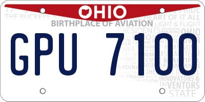 OH license plate GPU7100