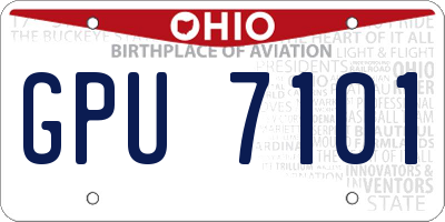 OH license plate GPU7101