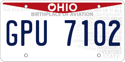 OH license plate GPU7102