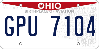 OH license plate GPU7104