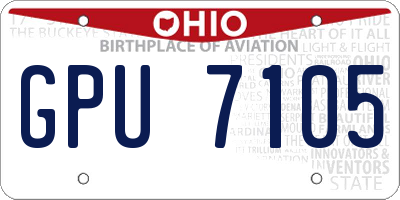 OH license plate GPU7105