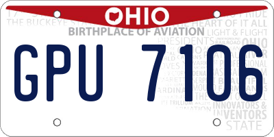 OH license plate GPU7106