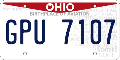OH license plate GPU7107