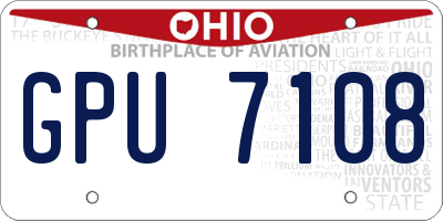 OH license plate GPU7108
