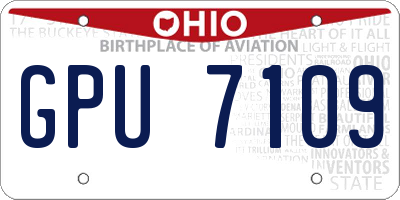 OH license plate GPU7109