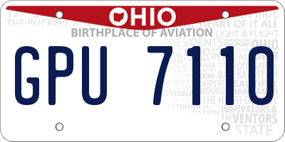 OH license plate GPU7110