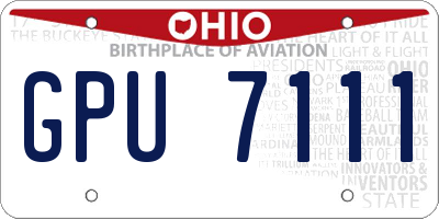 OH license plate GPU7111