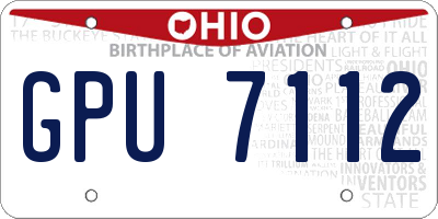 OH license plate GPU7112