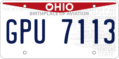 OH license plate GPU7113