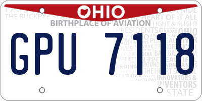OH license plate GPU7118