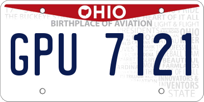 OH license plate GPU7121