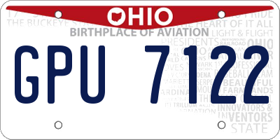 OH license plate GPU7122