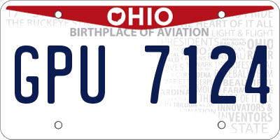 OH license plate GPU7124