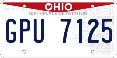 OH license plate GPU7125