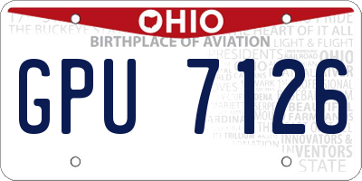 OH license plate GPU7126