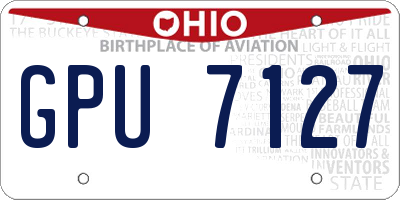 OH license plate GPU7127
