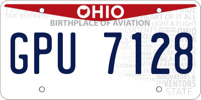 OH license plate GPU7128