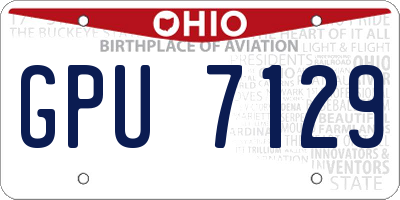 OH license plate GPU7129