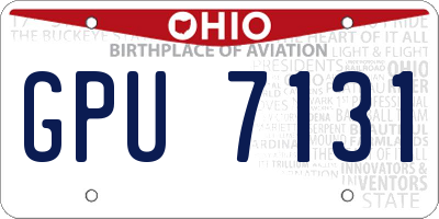 OH license plate GPU7131