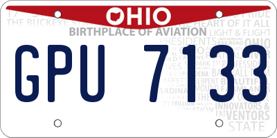 OH license plate GPU7133