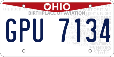 OH license plate GPU7134