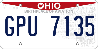 OH license plate GPU7135