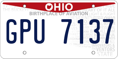 OH license plate GPU7137