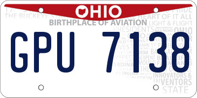 OH license plate GPU7138