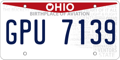 OH license plate GPU7139