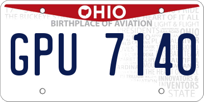 OH license plate GPU7140