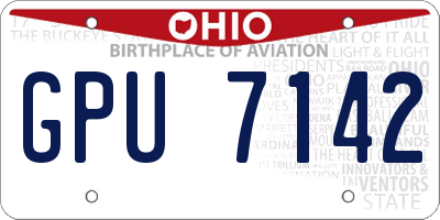 OH license plate GPU7142