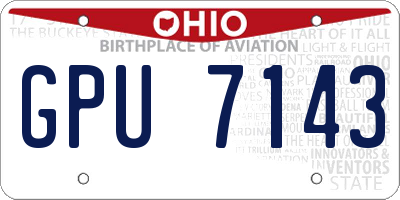 OH license plate GPU7143