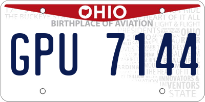 OH license plate GPU7144