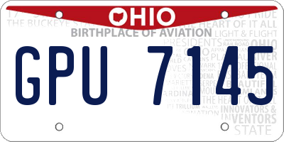 OH license plate GPU7145