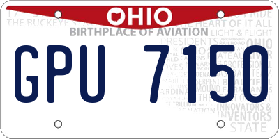OH license plate GPU7150