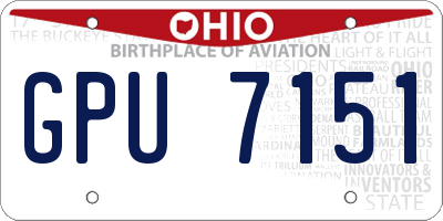 OH license plate GPU7151