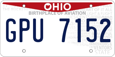 OH license plate GPU7152