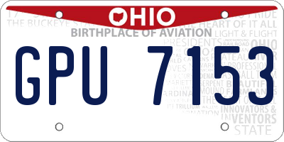 OH license plate GPU7153
