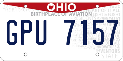 OH license plate GPU7157