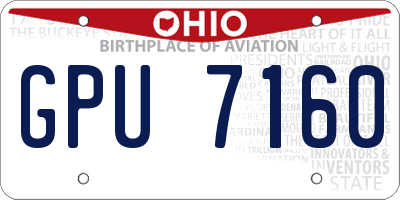 OH license plate GPU7160