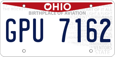 OH license plate GPU7162