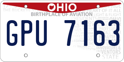 OH license plate GPU7163