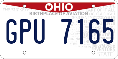 OH license plate GPU7165