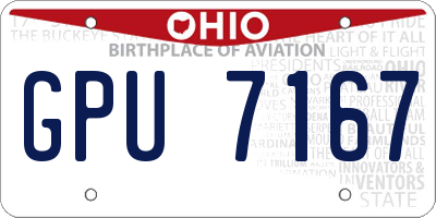 OH license plate GPU7167