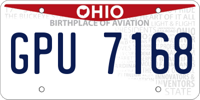 OH license plate GPU7168