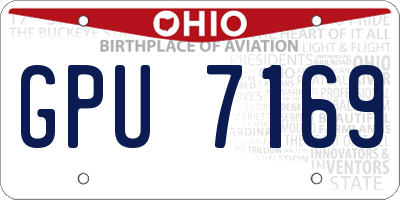OH license plate GPU7169